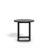 new works table d'appoint florence black marquina marble, ø 50 cm, structure noire