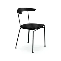 byarums bruk chaise dover pin noir laqué, support noir