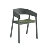 muuto chaise avec accoudoirs cover assise revêtue de tissu remix 933-green