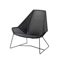 cane-line fauteuil lounge breeze weave haut dossier black