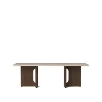 audo copenhagen table de salon androgyne sable/kunis breccia, structure en chêne lasuré foncé