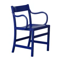 massproductions fauteuil waiter xl hêtre verni bleu