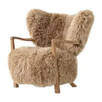 &tradition chaise longue wulff atd2 fauteuil chêne huilé-miel peau de mouton