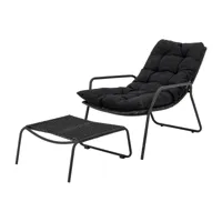 bloomingville chaise longue boel noir