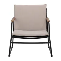 bloomingville fauteuil lounge hampton 68x71x76 cm noir-beige