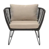 bloomingville fauteuil lounge mundo black-beige