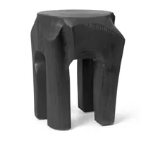 ferm living tabouret root ø 30x40 cm black stained