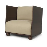 ferm living fauteuil lounge rum rich linen dark stained-natural