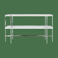 gubi table d’appoint ts console 120x30x72 cm white carrara marble-acier