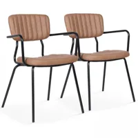 lot de 2 chaises avec accoudoirs en textile enduit et bois fsc®