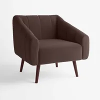 fauteuil en velours marron