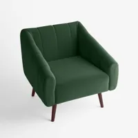 fauteuil en velours vert sapin