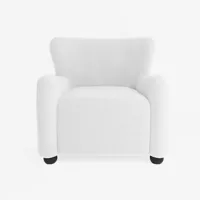 fauteuil blanc effet laine bouclée