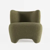 fauteuil en laine bouclée vert kaki