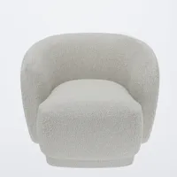 fauteuil bouclette couleur gris-crème victoria