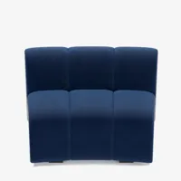 chauffeuse d’angle pour canapé modulable en velours bleu marine hélène