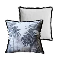 coussin carré imprimé tropical, palmiers