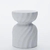 table d'appoint moderne torsadée en ciment lavande