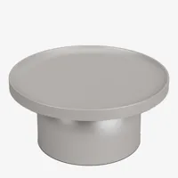 table basse ronde en métal gris clair athéna