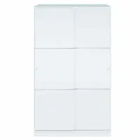 armoire à portes coulissantes max 2 - blanc brillant brillance