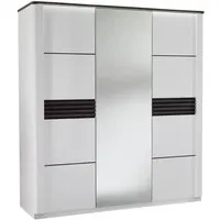 modern living armoire 3 portes l.195 cm vertigo blanc et imitation chêne gris  blanc