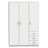 pegane armoire placard / meuble de rangement coloris blanc - hauteur 180 x longueur 120 x profondeur 50 cm
