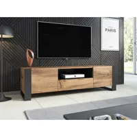 willow - meuble tv - bois et gris - 180 cm - style industriel