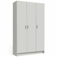 mirakemueble armoire polyvalente 3 portes armoire à balais - blanc blanc  blanc