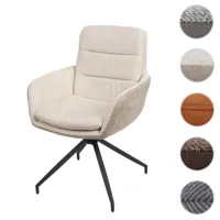 mendler chaise de salle à manger hwc-k32 fauteuil chaise, pivotante position auto, tissu/textile ~ crème-beige  beige