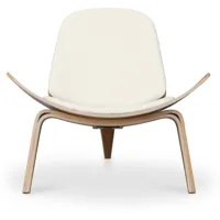 iconik interior fauteuil lounge cw07 boho bali design scandinave - simili cuir marron  marron