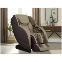 vente-unique fauteuil massant neree - système zéro gravité - beige  caramel