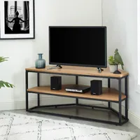 mes meuble tv d'angle 120x55x50,5 cm naturel et noir