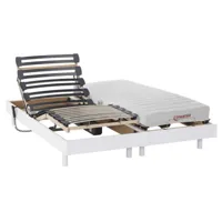 vente-unique lit électrique relaxation matelas accueil latex tyndare de dreamea - blanc - 2 x 80 x 200 cm