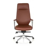 fauteuil de direction / chaise bureau velvet simili cuir marron hjh office