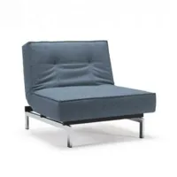 innovation living  fauteuil design splitback chrome convertible lit 90*115 cm tissu mixed dance light blue