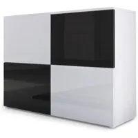 meuble blanc mat et façades blanc et noir  laquées h 72 x l 92 x p 35