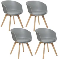 lot de 4 fauteuils  de table baya - gris