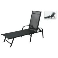 progarden chaise longue pliable 195x60x45 cm noir