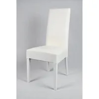 tommychairs tommychairs - set 2 chaises luisa pour la cuisine et salle à manger, structure en bois de hêtre et assise en cuir artificiel blanc  blanc