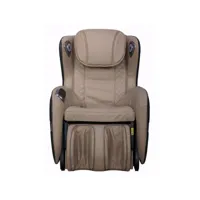 vente-unique fauteuil massant kasou en simili avec leds - système zéro gravité - option bluetooth - beige  beige