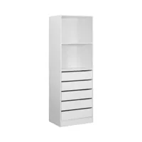 sweeek module dressing 5 tiroirs, 2 étagères, blanc  | sweeek  blanc