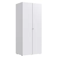 pegane armoire de rangement avec serrure en bois mélamine coloris blanc -  longueur 80 x hauteur 185 x profondeur 54 cm  blanc