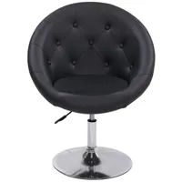 fauteuil siège chaise capitonné lounge pivotant cuir synthétique noir 1109001