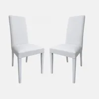 ensemble de 2 chaises en bois classiques, pour salle à manger, cuisine ou salon, made in italy, cm 46x55h99, couleur blanc