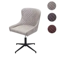 chaise de salle à manger hwc-h79, réglable en hauteur, pivotante, métal vintage ~ tissu-textile gris