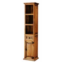 bibliothèque meuble de rangement en pin massif coloris naturel - longueur 40  x profondeur 35  x hauteur 180 cm