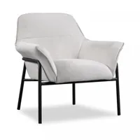 fauteuil de bureau ou de salon rembourré beige udine pärumm 80x84x90,5 cm accoudoirs et pieds en métal