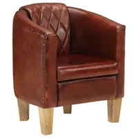 maison chic fauteuil relax,chaise pour salon cabriolet marron cuir véritable -mn52369  marron