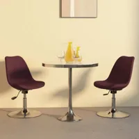 lot de 2 chaises pivotantes à manger,chaise de cuisine scandinave violet tissu -mn21031