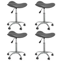 lot de 4 chaises pivotantes à manger,chaise de cuisine scandinave gris similicuir -mn12475